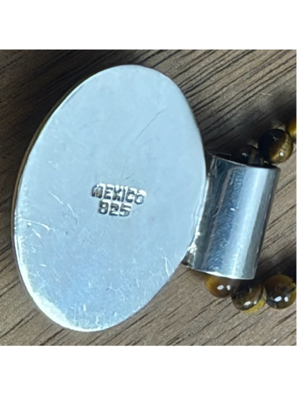 Vintage Mexico Sterling Silver 925 Turquoise Pendant Necklace Southwest Western - Picture 10 of 11